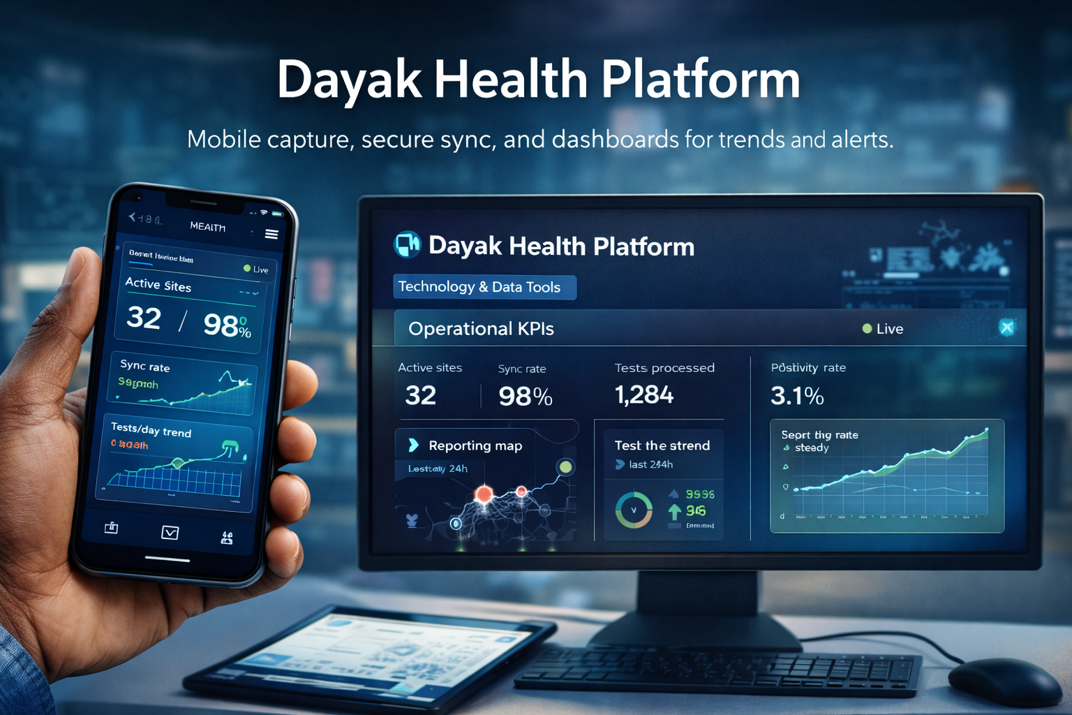 Field teams performing malaria testing